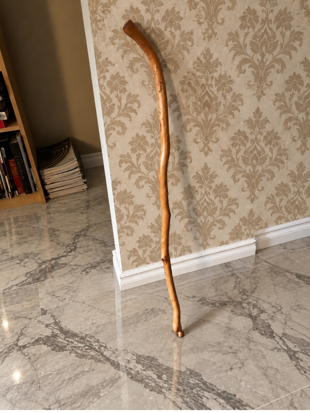 Handcrafted Hawthorn Walking Stick with Copper Tip 36 Inch